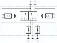 Zawór oscylacyjny 5/2 G 1/4" sterowany skokiem siłownika