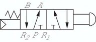 Zawór mechaniczny 5/2 G1/4 (odpowietrzenia G1/8), przycisk grzybkowy czerwony