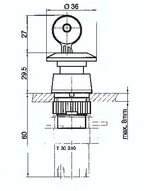 Zawór do montażu tablicowego 3/2 M5, otwór 22 mm, przycisk stop awaryjny
