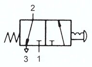 Zawór do montażu tablicowego 3/2 M5, otwór 22 mm, przycisk stop awaryjny