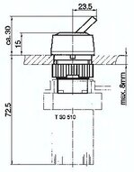 Zawór do montażu tablicowego 5/2 M5, otwór 22 mm, przełącznik z dźwignią