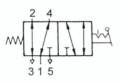 Zawór do montażu tablicowego 5/2 M5, otwór 22 mm, przełącznik z dźwignią