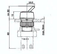 Zawór do montażu tablicowego 3/2 M5, otwór 22 mm, przełącznik z dźwignią