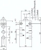 Zawór mechaniczny sterowany popychaczem 5/2 G 1/8
