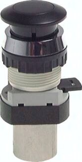 Zawór do montażu tablicowego 3/2 M5, otwór 30 mm, przycisk grzybkowy czerwony