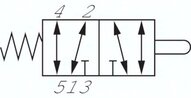 Zawór mechaniczny sterowany popychaczem 5/2 G 1/8