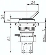 Zawór do montażu tablicowego 3/2 M5, otwór 30 mm), przełącznik z dźwignią