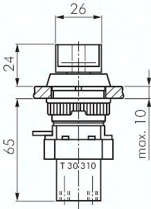 Zawór do montażu tablicowego 3/2 M5, otwór 30 mm, przełącznik pokrętny