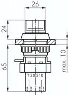Zawór do montażu tablicowego 3/2 M5, otwór 30 mm, przełącznik pokrętny