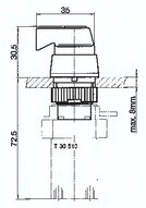 Zawór do montażu tablicowego 5/2 M5, otwór 22 mm, przełącznik pokrętny