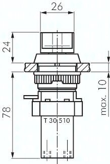 Zawór do montażu tablicowego 5/2 M5, otwór 30 mm, przełącznik pokrętny