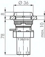 Zawór do montażu tablicowego 5/2 M5, otwór 30 mm, przycisk kryty zielony