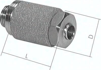 Precyzyjny amortyzator z dlawikiem G 1/4", 1.4571
