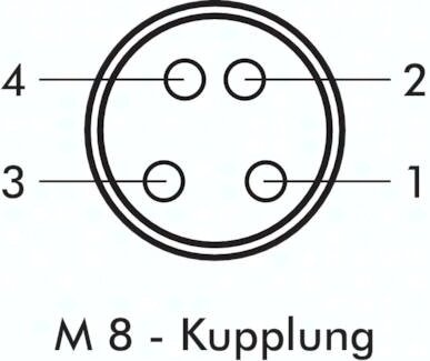 Komplet kabla ze złączem M 8 (4-biegunowy), 10 m