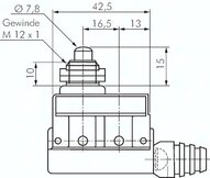 Miniaturowy przełącznik podrzedny, popychacz, wbudowany w płyte frontowa - Omron
