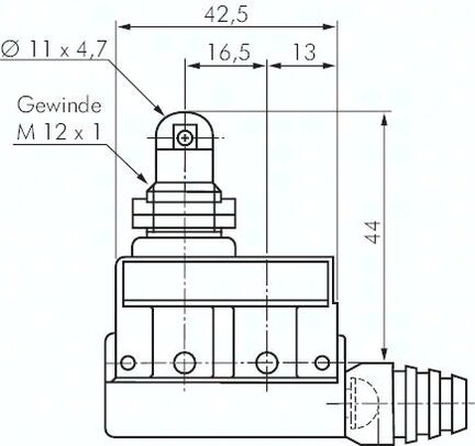 Miniaturowy przełącznik podrzedny, popychacz rolkowy, wbudowanie płyty - Omron