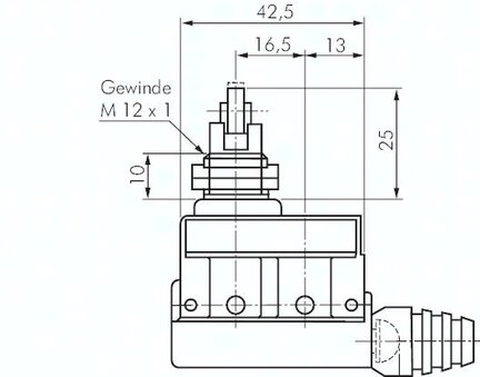 Miniaturowy przełącznik podrzedny, popychacz rolkowy poprzeczny - Omron