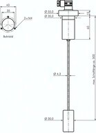 Wlacznik napelniania, regulacja dlugosci 0 - 500 mm, 1 punkt przelaczania