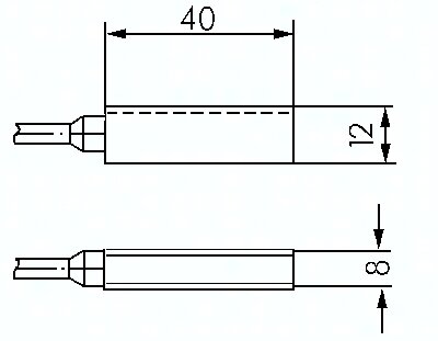 Wylacznik cylindrowy 10 - 250 V AC / DC, 3 m, 2 x 0,25 mm²