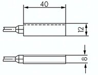 Wylacznik cylindrowy 10 - 250 V AC / DC, 3 m, 2 x 0,25 mm²