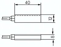 Wylacznik cylindrowy 10 - 60 V AC / 10 - 75 V DC, Wtyczka kablowa M 8