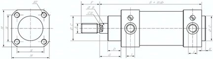 Siłownik ISO15552, D63x300, jednostronne tłoczysko - Airtec