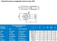 Końcówka prosta z przegubem kulowym do siłownika D40, M12x1,25, stal ocynkowana