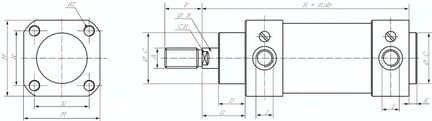 Silownik ISO15552 ze stali nierdzewnej, D100x320 - Airtec