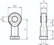 Końcówka prosta z tworzywa do siłownika D40, M12x1.25