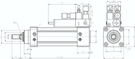 Siłownik z hydrauliczną regulacją prędkości, D50x200, (XLB50/200LXEB) - Air-Com