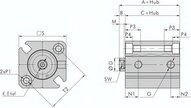 Silownik dociskowy, dwustronnego dzialania, D12x45 - Air-com