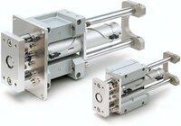 Siłownik z zespołem prowadzącym z prowadnicą toczną i kołnierzem MGGLF32-500 SMC