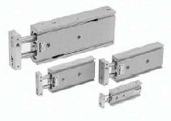 Siłownik dwutłokowy miniaturowy z prowadnicami ślizgowymi ECXSL32-75 SMC