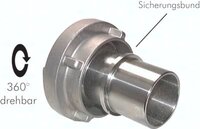 Złącze strażackie Storz do przewodu 38mm 52-C, pod obejmę, obrotowe, stal nierdz.