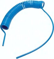 Przewód spiralny, PUR 12x8 mm, niebieski, 6 m