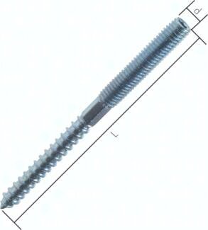 Śruba dwustronna M10x80, stal ocynkowana (TORX)