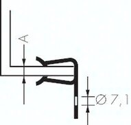 Zacisk nośny,, z otworem 7,1, 3 - 8 mm