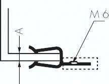 Zacisk nośny, z gwintem wew. M6, 3 - 8 mm
