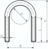 Uchwyt okrągły, M10x60,3mm (2"), stal ocynkowana