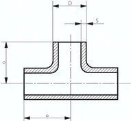 Trójnik hamburski 76,1x2,9mm, DIN 2615, stal P235GH-TC1