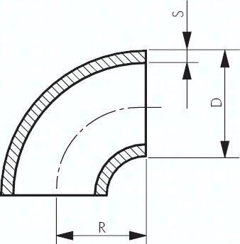 Kolano hamburskie 3S, 60,3x3,6mm, DIN 2605, stal P235GH-TC1