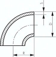 Kolano hamburskie 3S, 48,3x2,6mm, DIN 2605, stal P235GH-TC1