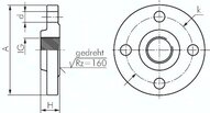 Kołnierz gwintowany DN25/PN6, EN 1092-1 (typ 13), Rp 1", stal nierdzewna