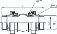 Kompensator z gwintami, DN32, R 1 1/4"(GZ), EPDM