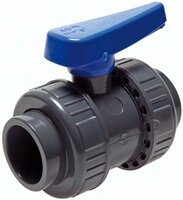 Zawór kulowy klejony, PVCU/EPDM, 16mm, wersja do wody