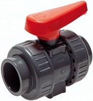 Zawór kulowy klejony, PVCU/EPDM, 50mm, wersja przemysłowa