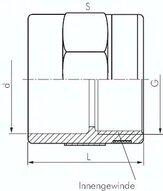 Mufa gwintowana-klejona, PVCU, 32mm x Rp 1"(GW)
