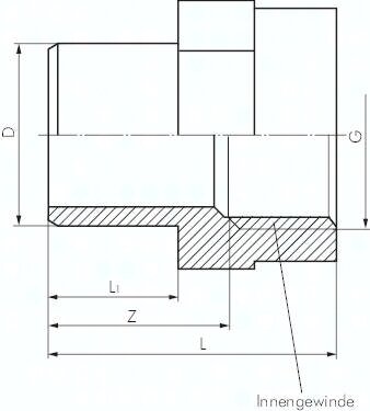 Nypel do muf, klejony, PVCU, 25mm x Rp 3/4"(GW)