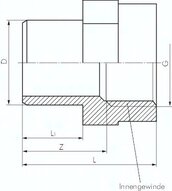 Nypel do muf, klejony, PVCU, 75mm x Rp 2"(GW)