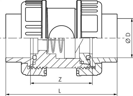 Zawór zwrotny klejone z PVC-U / EPDM, 110mm, wersja do wody